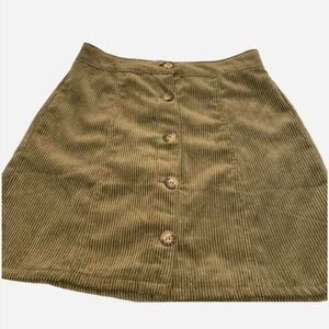 Olive Green corduroy mini skirt